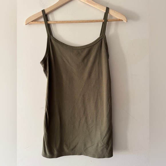 No Boundaries Tops - No Boundaries Ribbed Olive Green Spaghetti Strap Tank Top